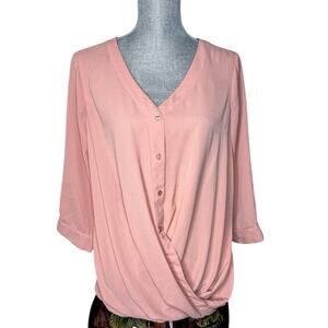 Alison Andrews Coral Color blouse Size L